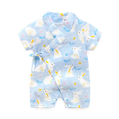 Baby onesie summer gauze short-sleeved romper net red Hanfu baby pajamas wholesale one piece